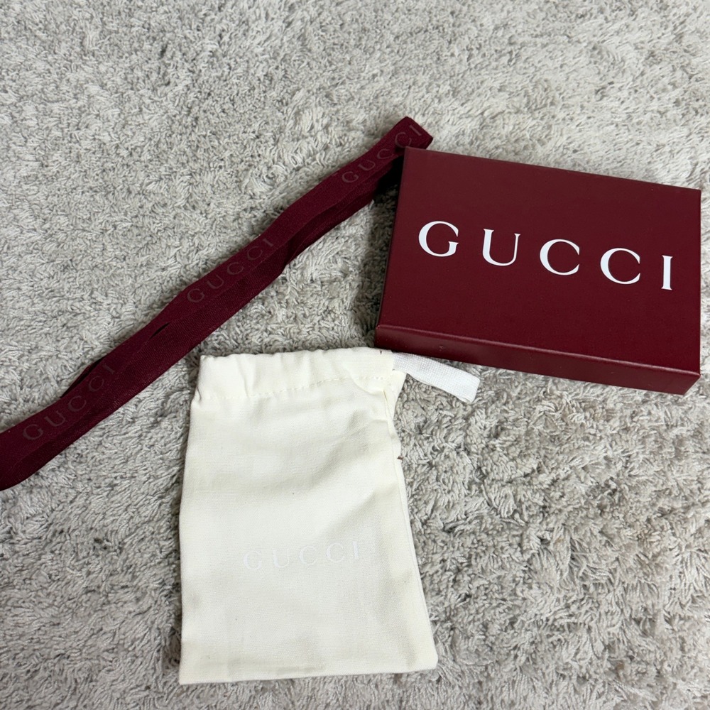 Gucci‎ Burgundy Logo Gift Box Dust Bag Ribbon and Care Cards Set